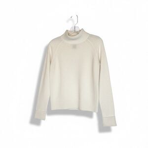 Magaschoni Cashmere Sweater Women XS Mockneck White Minimalist Old Money Modest
